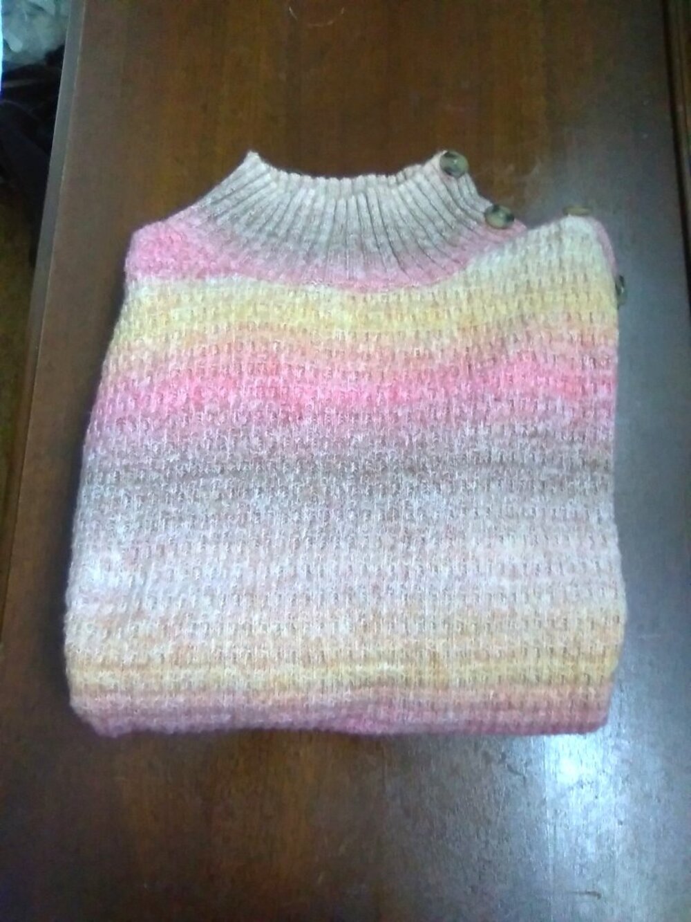 Talbots Mock Neck Shoulder Button Sweater